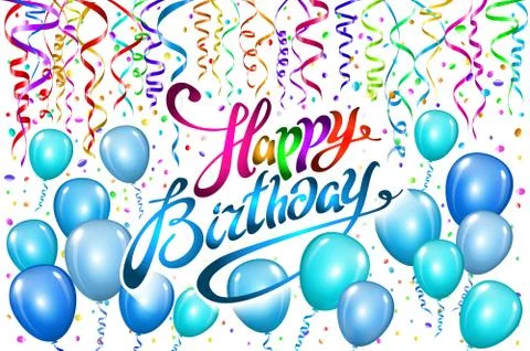 Happy Birthday typography vector design for greeting cards and poster with ba Stock Illustration