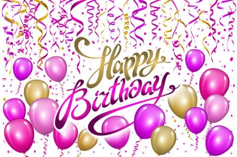 Happy Birthday typography vector design for greeting cards and poster with pi Stock Illustration