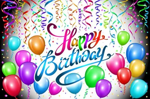 Happy Birthday typography vector design for greeting cards and poster with co Stock Illustration