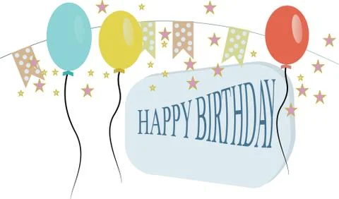 Happy Birthday typography vector design Stock Illustration
