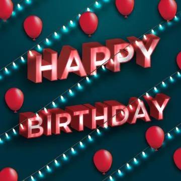 Happy Birthday typography vector design for greeting cards and poster with ba Stock Illustration