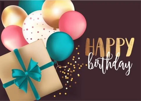 Happy Birthday typography vector design for greeting cards and poster with Stock Illustration