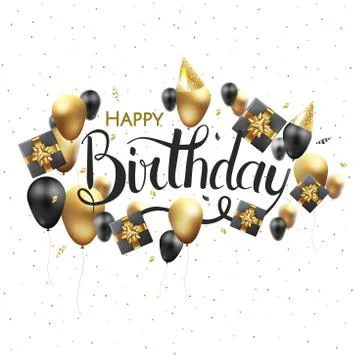 Happy Birthday typography vector design for greeting cards and poster with Stock Illustration