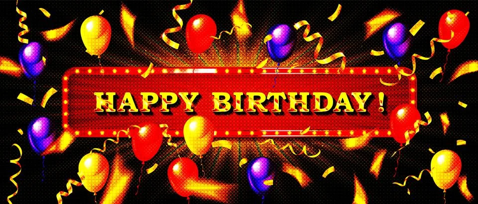 Happy Birthday typography vector design Stock Illustration