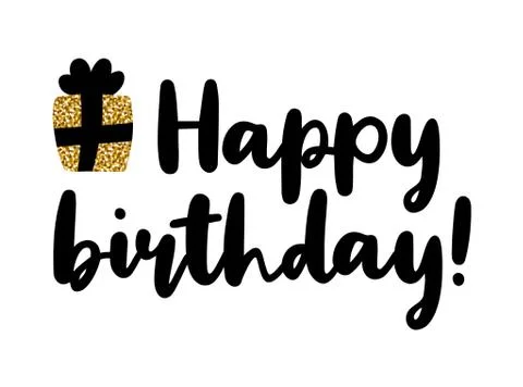 Happy birthday vector text 库存插图