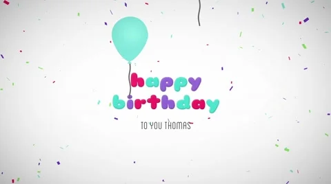 Happy Birthday Wishes Message Balloons Particles Logo Text Reveal Animation Stock After Effects