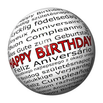 Happy Birthday Wordcloud Illustrazione stock