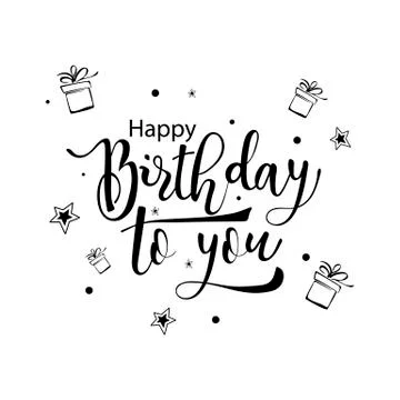 Happy Birthday to you. greeting card. Vector lettering illustration Stock Illustration