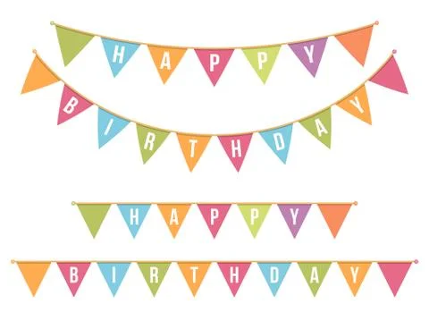 Happy Bithday Bunting Stock Illustration