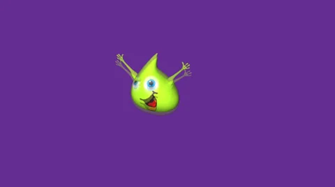 Happy Blob Character Animation:  Looping Stock Footage 30594077
