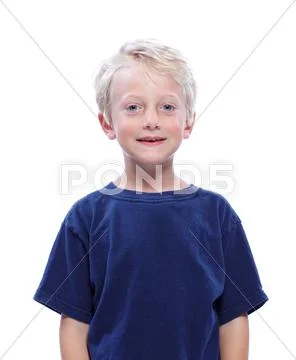 Happy blonde boy smiling Stock Photos