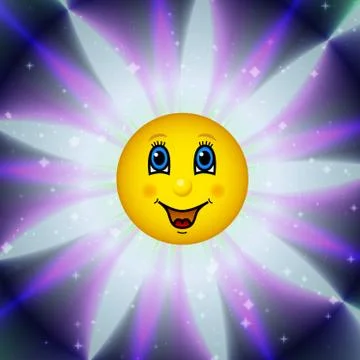 Happy bloom sun Stock Illustration