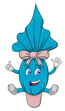 Happy blue Easter egg cartoon. vector illustration Stock Illustration