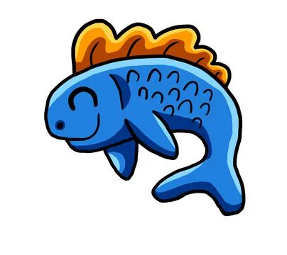 Happy Blue Fish Stock Illustration