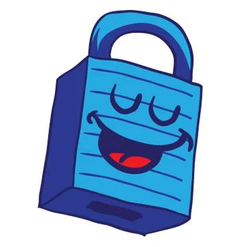 Happy blue lock Stock Illustration