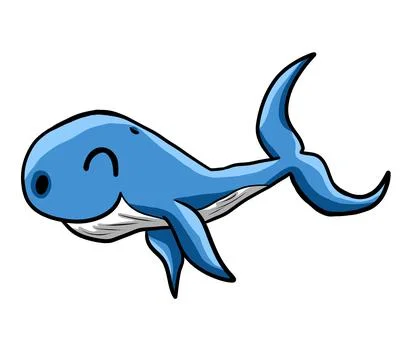 Happy Blue Whale Stock Illustration