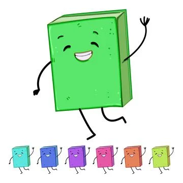 Happy book character cartoon vector graphic Stock Illustration
