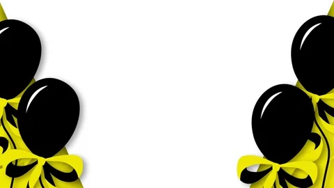 Happy Boss Day Frame Animation Background with Black Balloons and Yellow Bo.. Stock Footage 345873185