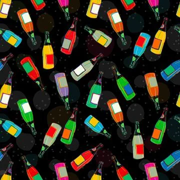 Happy bottle pattern イラスト素材