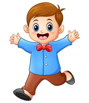 Happy boy cartoon Stock Illustration