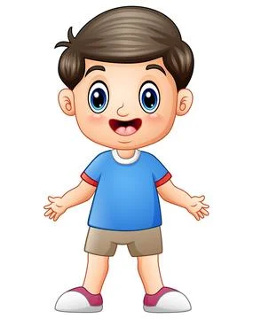 Happy boy cartoon Stock Illustration