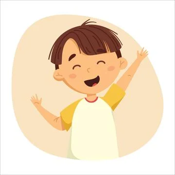 Happy boy cartoon vector collection. Vector illustration isolated on colorf.. Stock Illustration