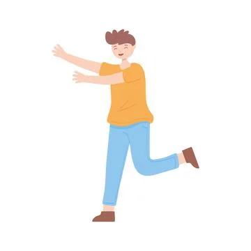 Happy boy character Stock Illustration