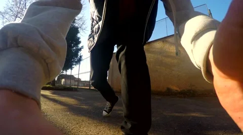 Happy boy dancing on the street , 4K Video stock 47223189