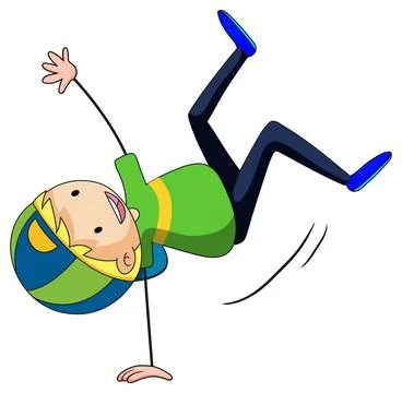 Happy boy enjoy dancing doodle cartoon character Stock Illustration