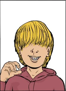 Happy Boy with Missing Tooth Stock Illustration