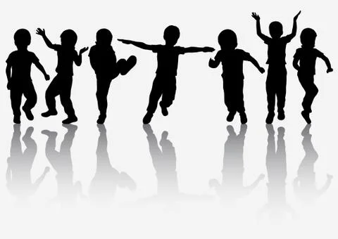 Happy boy silhouette Stock Illustration