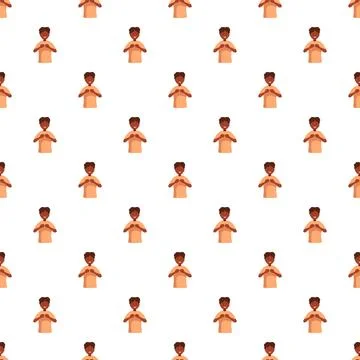 Happy boy smiling seamless pattern design Stock Illustration