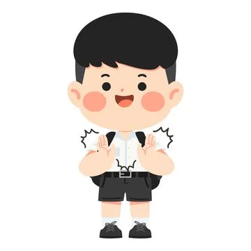 Happy Boy Student With Backpack Clapping Stock Illustration
