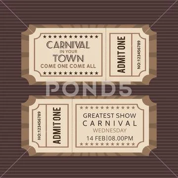 Circus tickets template stock vector. Illustration of carnival