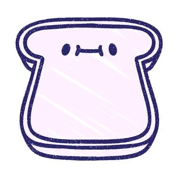 Happy Bread Chalk Drawing in bright neon color Stock Illustration