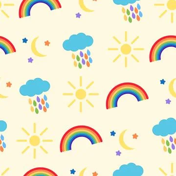 Happy bright Rainbow Stock Illustration