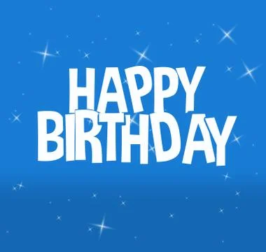 Happy brithday blue design background Stock Illustration
