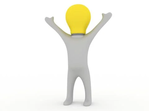 Happy bulbman Stock Illustration