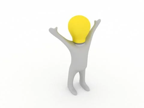 Happy bulbman Stock Illustration