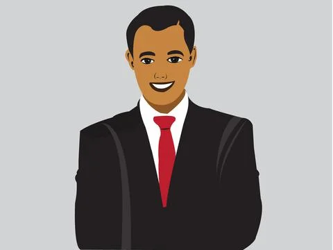 Happy Business man Flat Vector Illustration Stock Illustration