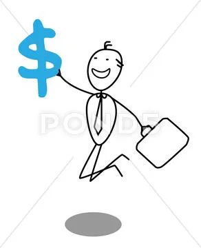 Happy businessman & dollar Stock Illustration