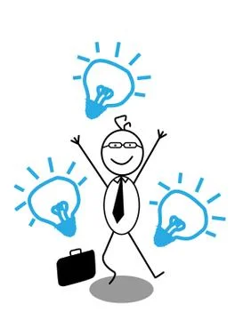 Happy Businessman   Idea Stock Illustration