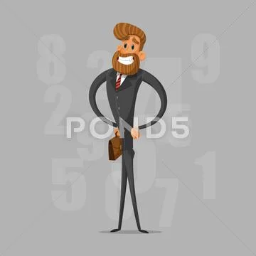 Happy businessman or manager is proud and pleased with himself. Stock Illustration