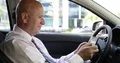 Happy Businessman Smile Staying in the Car Using Tablet Email Communication 4k or 4k+ Resolution