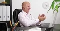 Happy Businessman Use Laptop Connect to Live Conversation with His Colleagues 4k or 4k+ Resolution