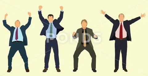 Happy Businessmen Celebrating Stock Illustration
