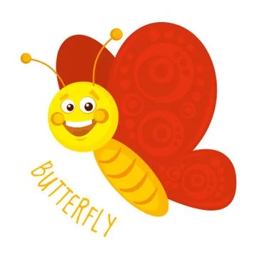 Happy butterfly vector illustration Stock Illustration