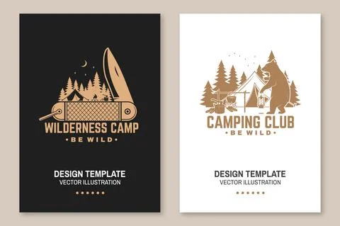 Happy camper. Be wild. Vector. Concept for shirt or logo, print, stamp or tee Stock Illustration