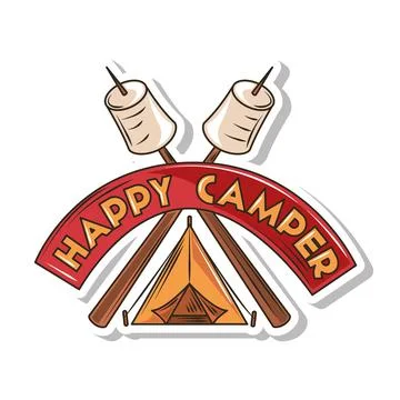 Happy camper patch Illustrazione stock