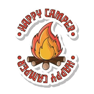 Happy camper patch Stock Illustration